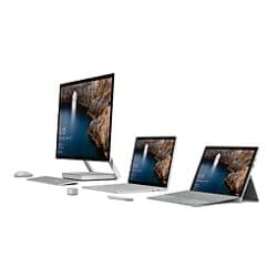Microsoft brand desktop and laptops on display