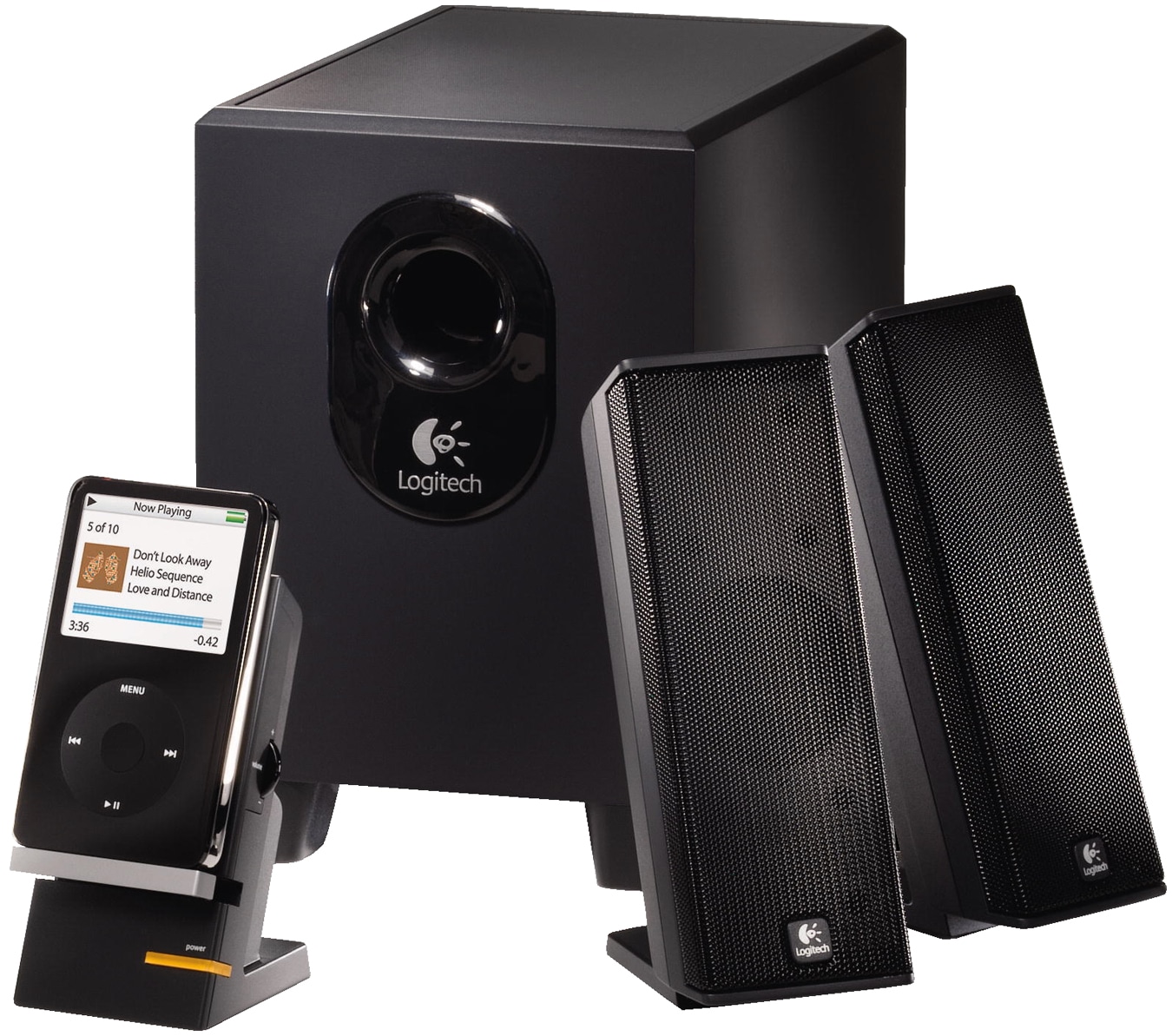 Logitech X-240 - PC multimedia speaker system with digital player dock
