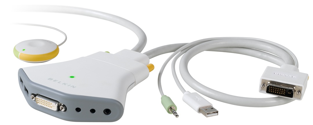 Belkin Flip DVI-D USB 2-Port KVM *w/audio cables
