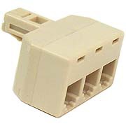 Belkin Triplex Jack Adapter, Ivory 
