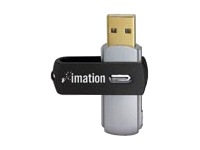 Imation USB 2.0 Swivel Flash Drive - 2 GB – Black and Pink 2 Pack
