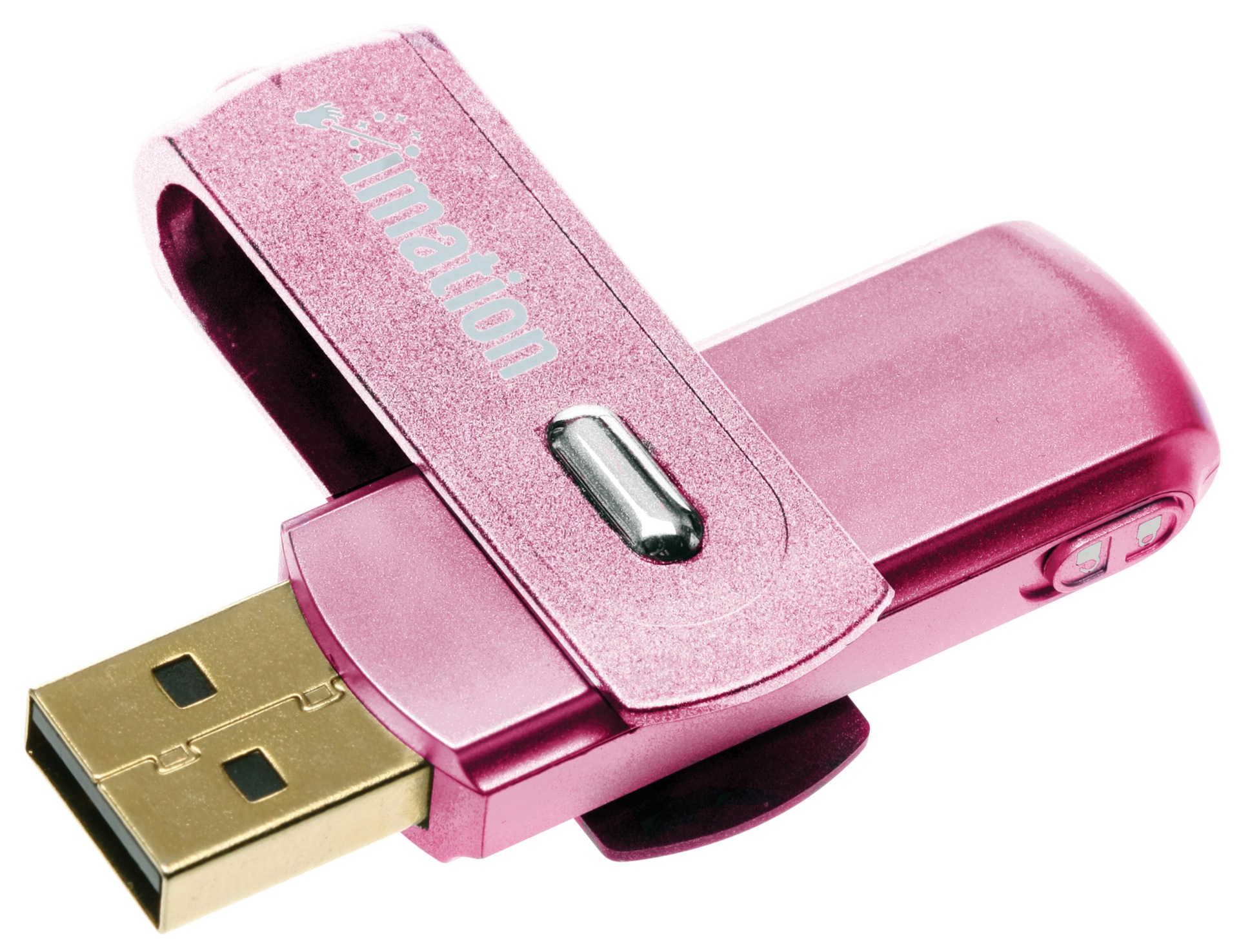 Imation USB 2.0 Swivel Flash Drive - 2 GB - Pink