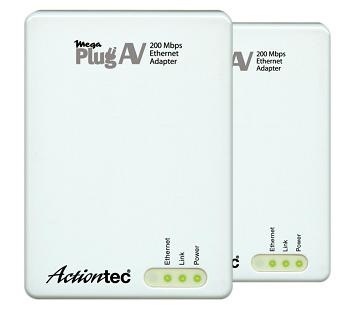 Actiontec MegaPlug A/V 200 Mbps Powerline Network Adapter Kit
