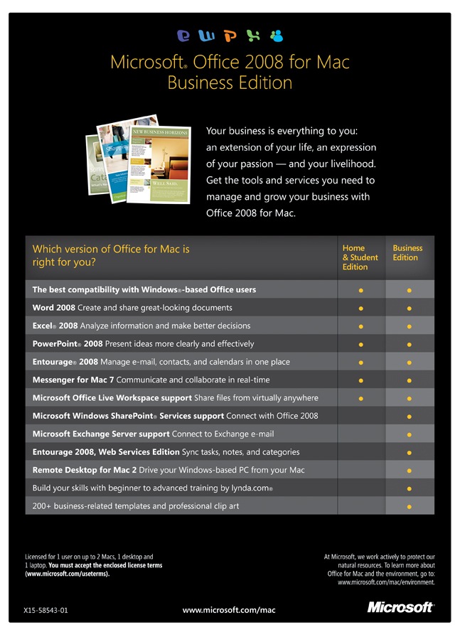 Microsoft Office 2008 for Mac Business Edition