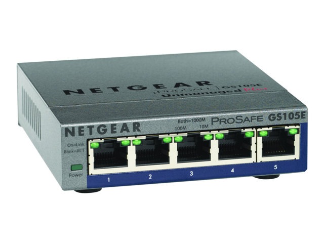 NETGEAR ProSafe Plus GS105E 5-port Gigabit Ethernet Switch - switch - 5 por