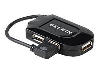 Belkin USB 1.1 4-Port Pocket Hub - hub - 4 ports - desktop