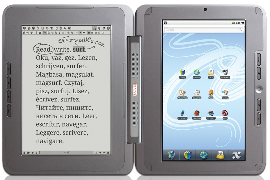 Entourage eDGe Dualbook E-Reader and More, Piano Black