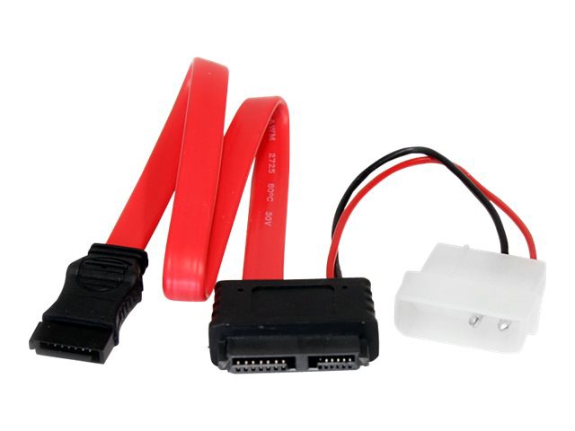 StarTech.com Slimline SATA Female to SATA with LP4 Power Cable Adapter - Se