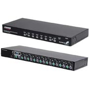 StarTech.com 8 Port 1U Black Rack Mount PS/2 KVM Switch - KVM switch - 8 po