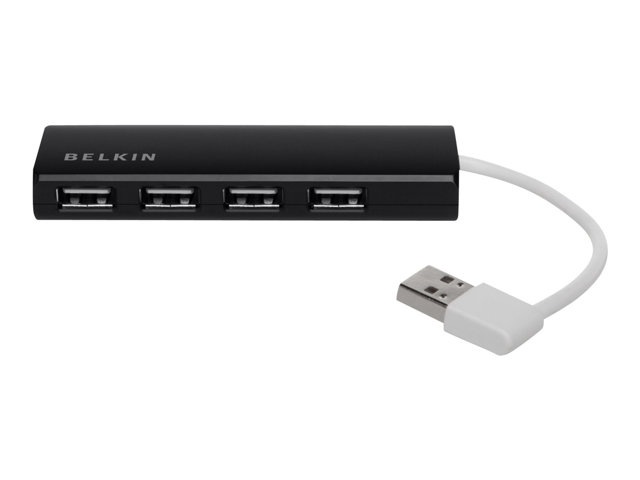 Belkin Ultra-Slim Series 4-Port Travel USB 2.0 Hub - hub - 4 ports - deskto