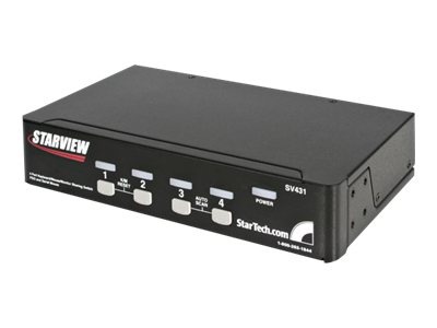 StarTech.com 4 Port Black PS/2 KVM Switch - KVM switch - 4 ports