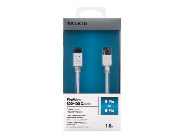 Belkin 6' 9-Pin to 6-Pin FireWire 800/400 Cable