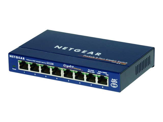 NETGEAR ProSafe GS108 8-port Gigabit Desktop Switch 10/100/1000 Mbps - swit