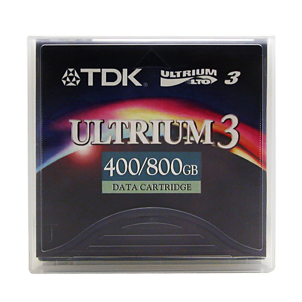 TDK LTO3 Ultrium 3 Data Cartridge Custom Barcode Labeled w/case