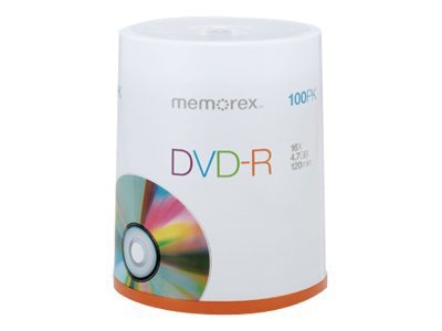 Memorex 100 Pack DVD-R 16x Storage Media