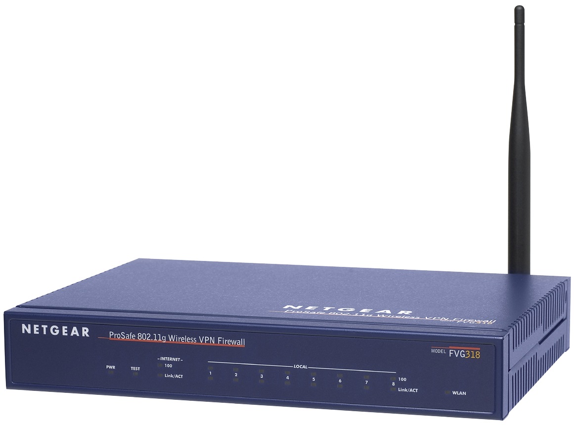 NETGEAR FVG318 ProSafe 802.11g Wireless VPN Firewall 8 w/ 8-port Switch