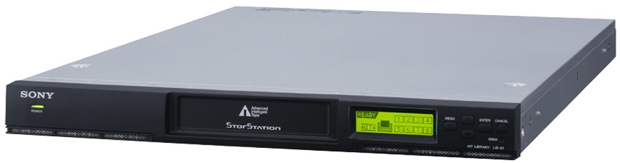 Sony 8 slot 1U Rack Mount Library, with Barcode Reader