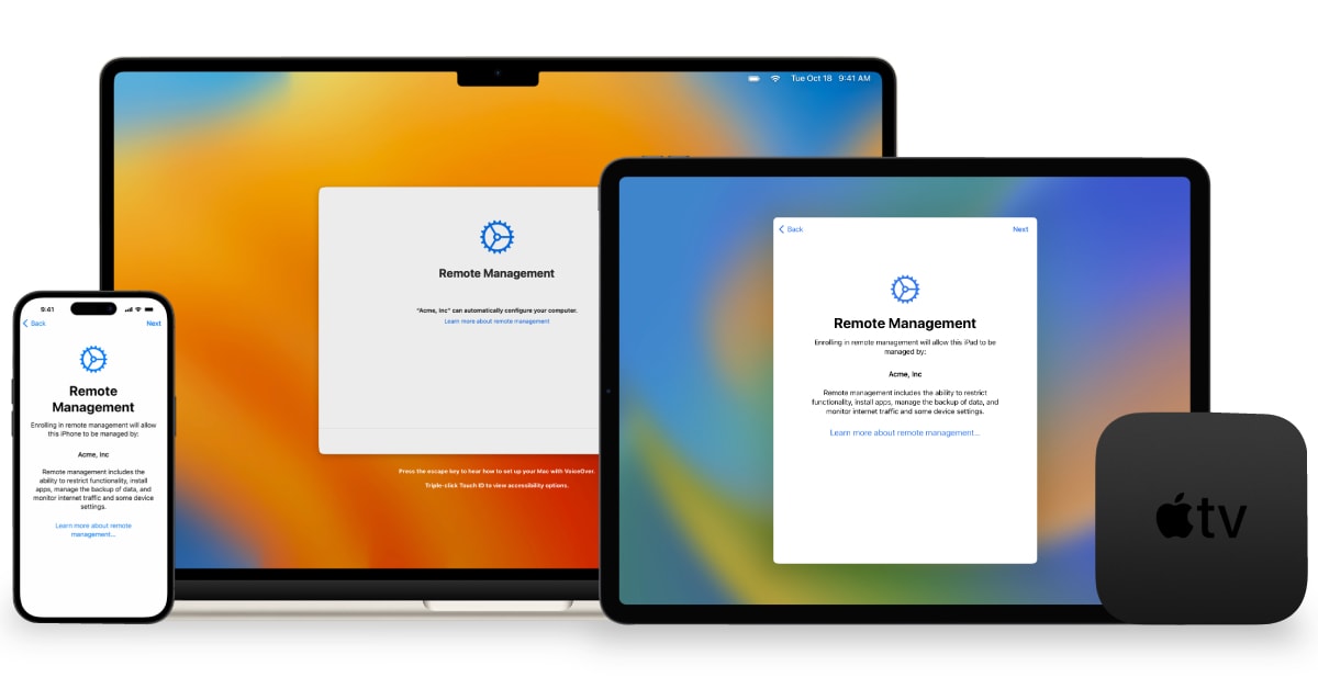 Apple devices using Remote Management