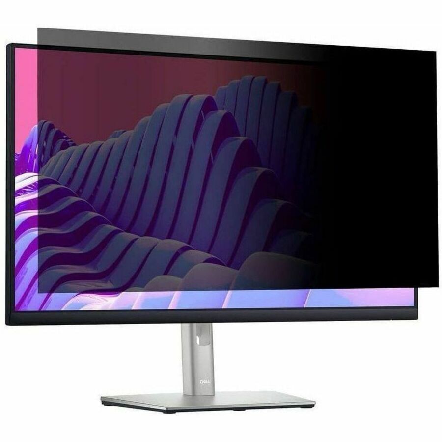 A privacy filter shown on a computer monitor.