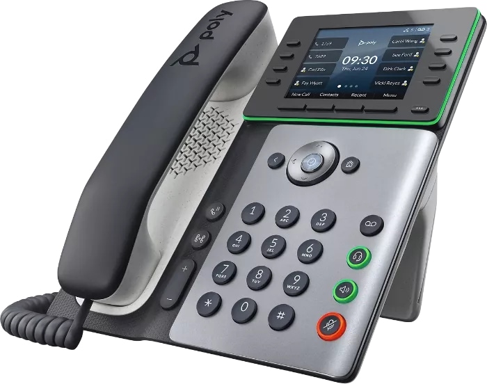 A HP Desk and Wireless DECT Phone.