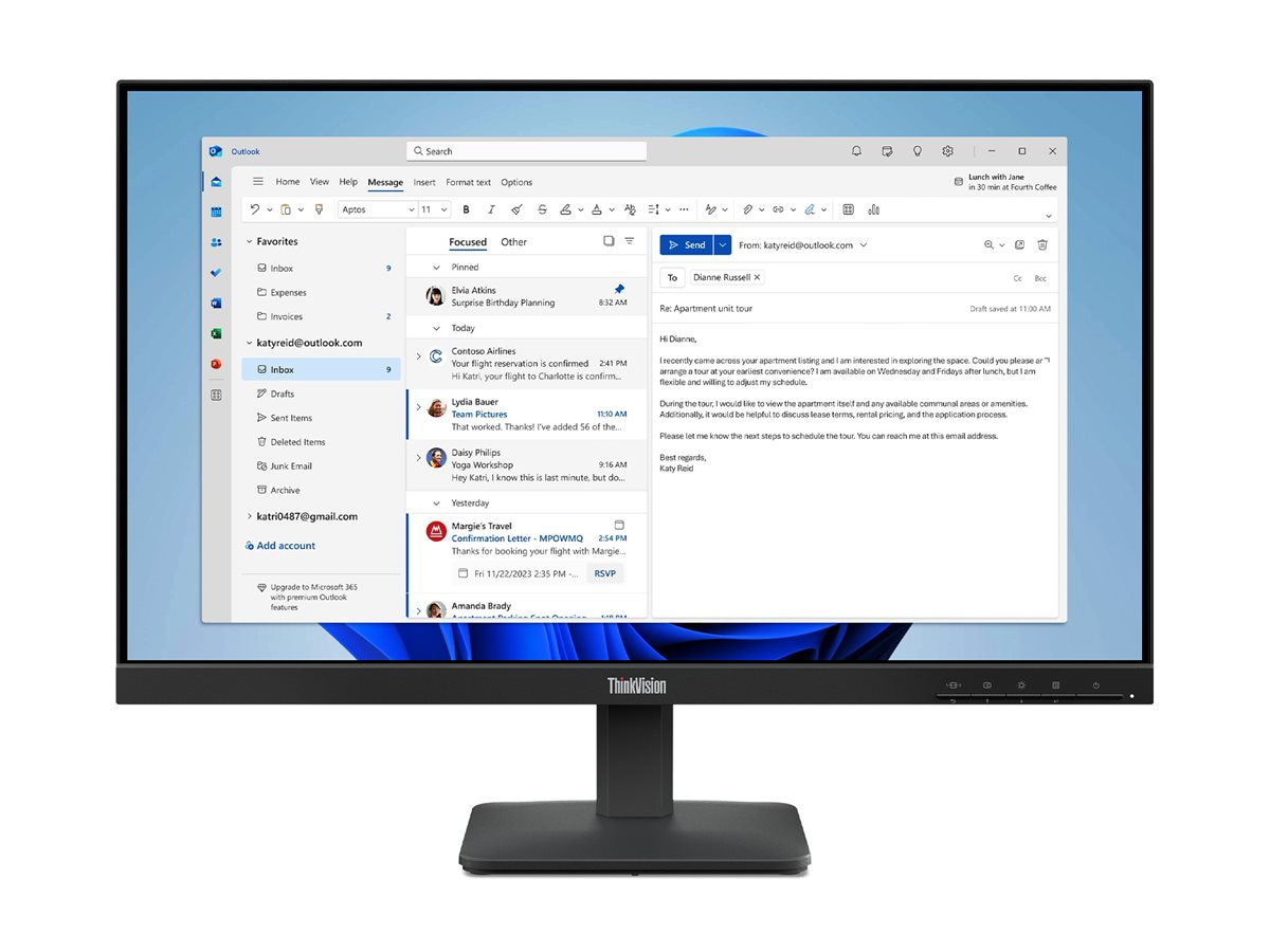 Lenovo ThinkVision S24-4e - LED monitor - Full HD (1080p) - 24"