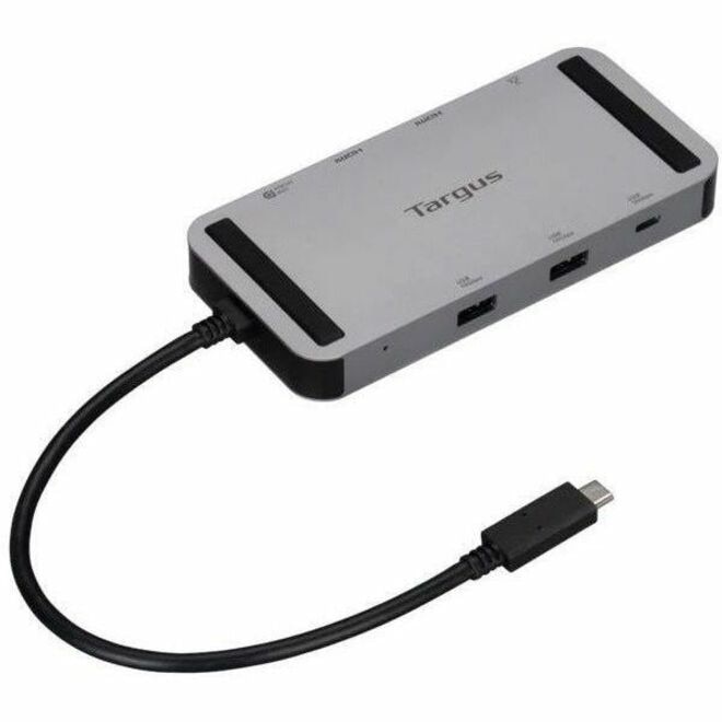 A grey docking station at an angle.