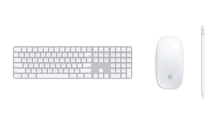Apple keyboard, Magic Mouse and Apple Pen.