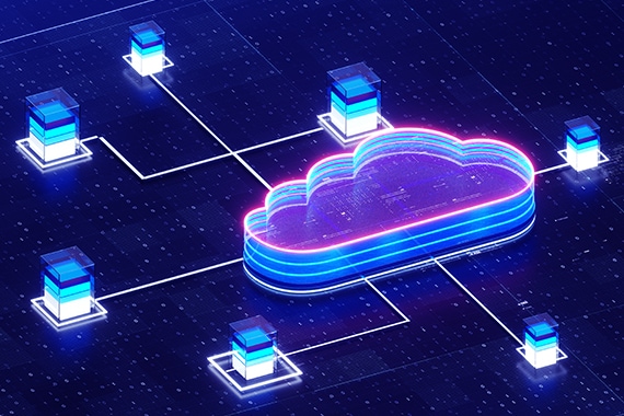 graphic image of cloud application technology