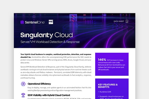 SentinelOne Singularity Cloud Data Sheet