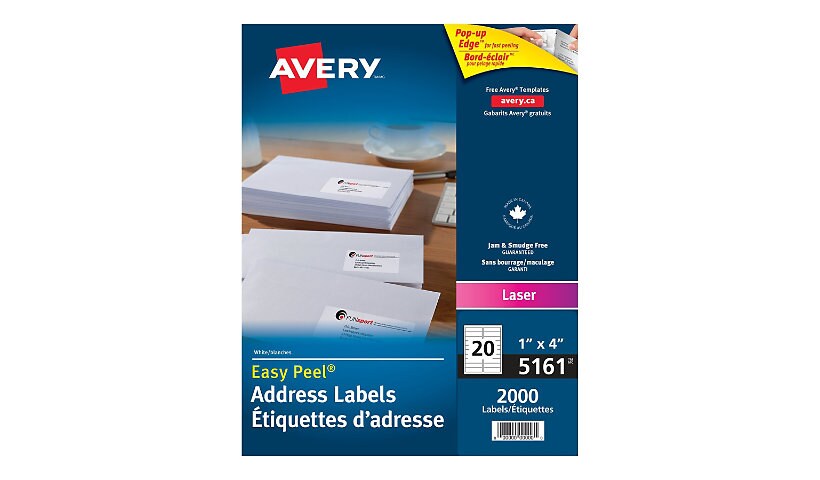 Avery Easy Peel White Mailing Labels