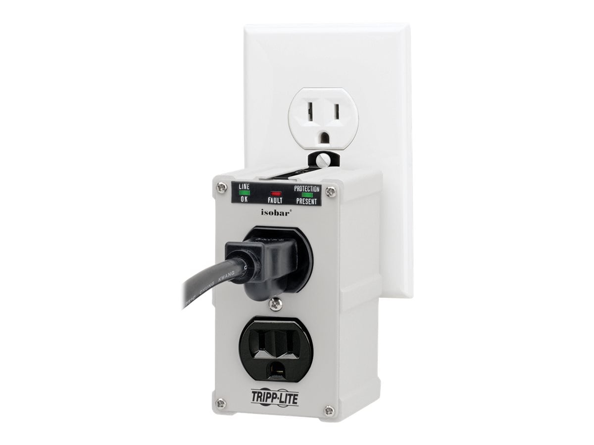 Tripp Lite Isobar Surge Protector Wallmount Direct Plug In 2 Outlet 1410 J - surge protector - 1800 Watt