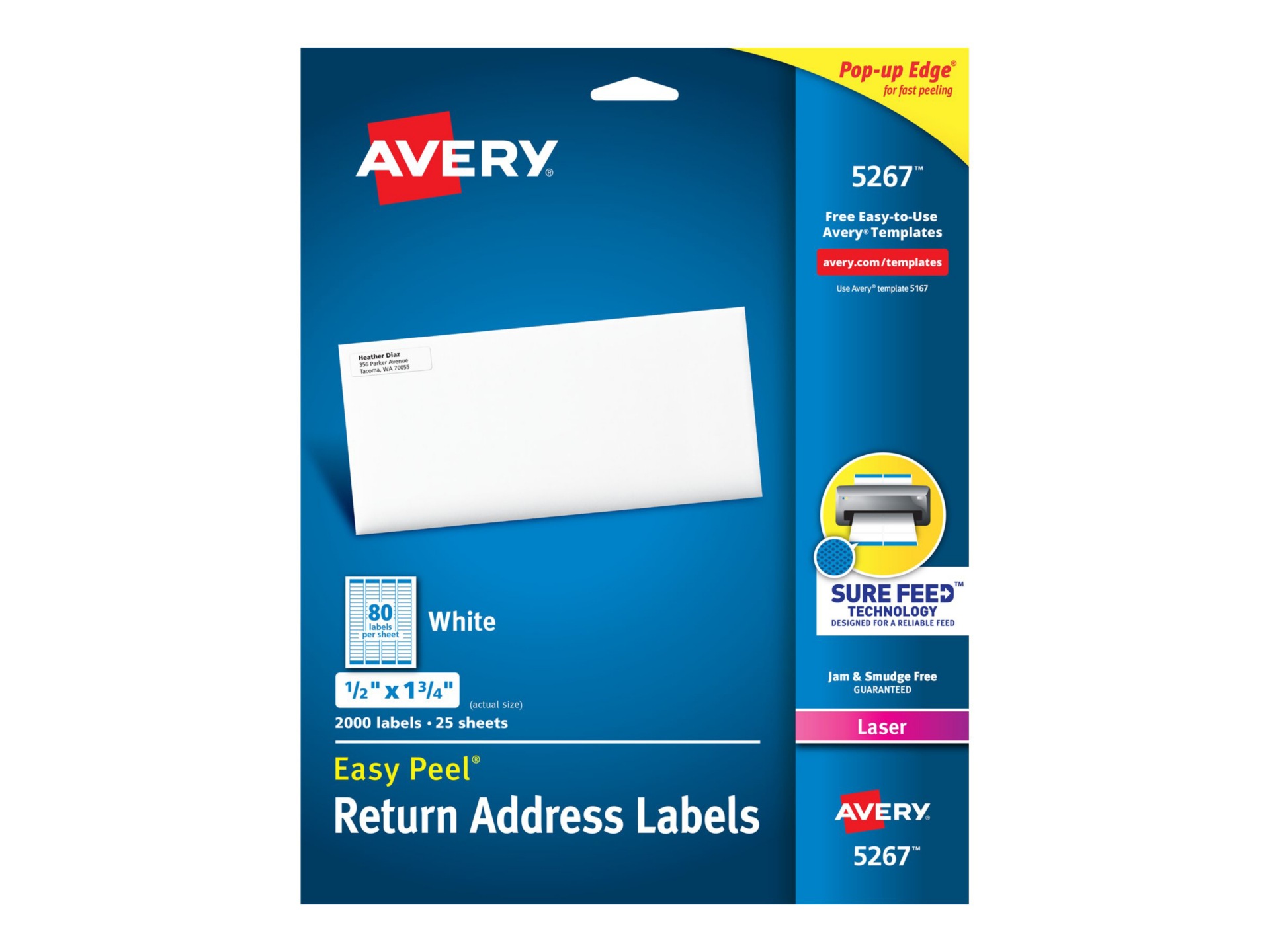 AVERY LABELS 1/2"X1-3/4" 2000PK