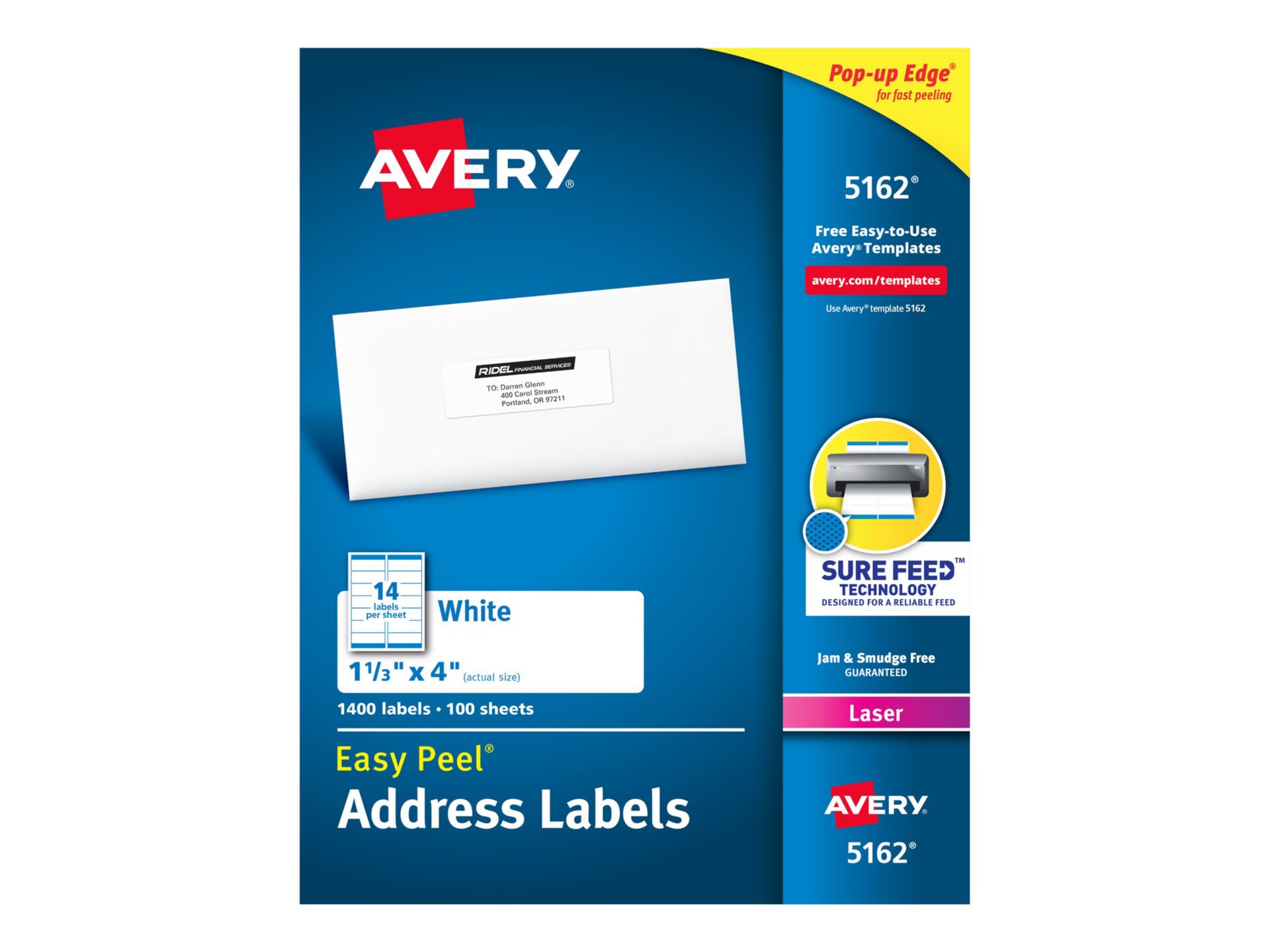 Avery White Mailing Labels 5162 Printer Supplies Accessories Cdw Com