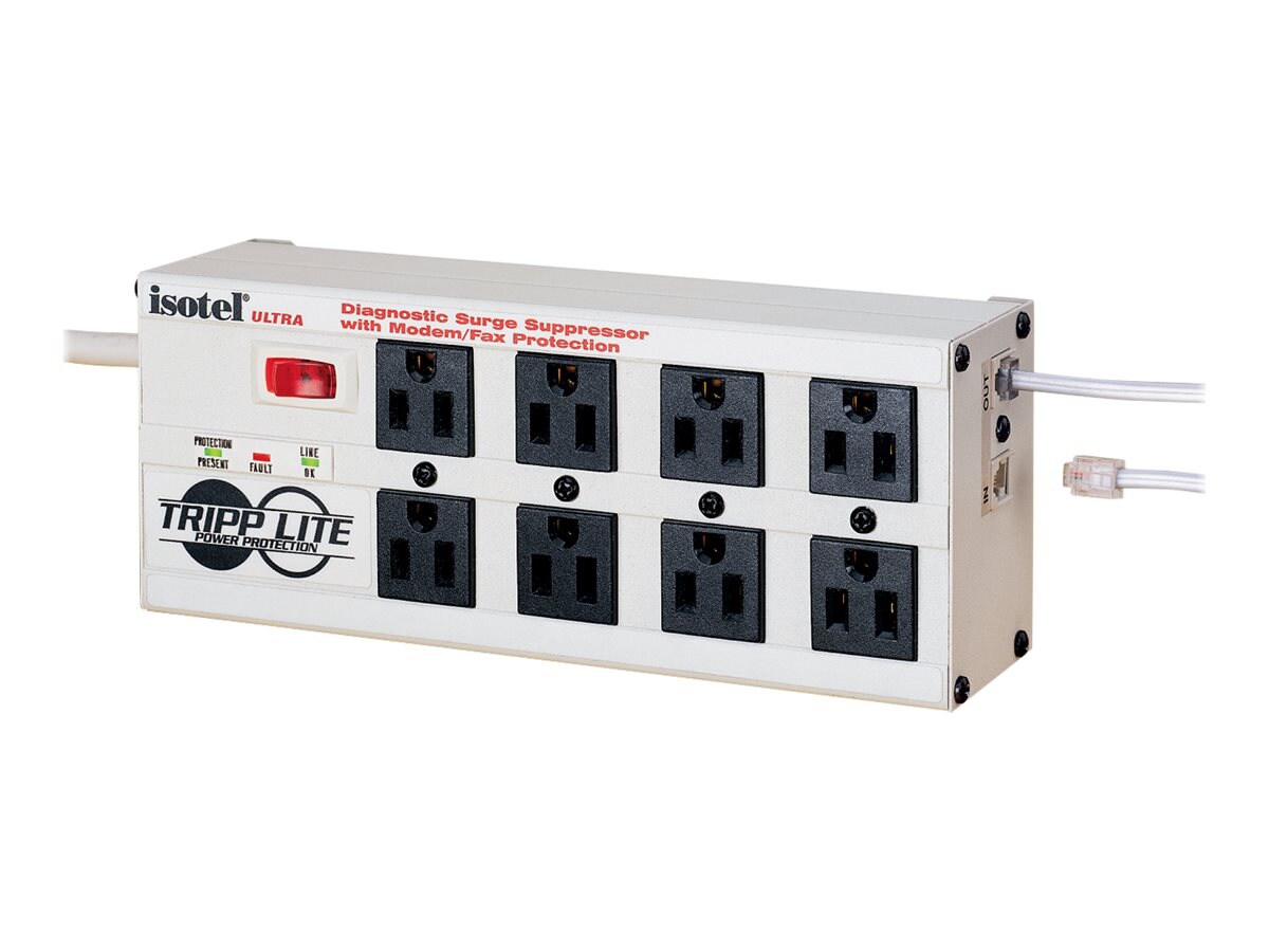 Tripp Lite Isobar Surge Protector Metal RJ11 8 Outlet 12ft Cord 3840 Joules