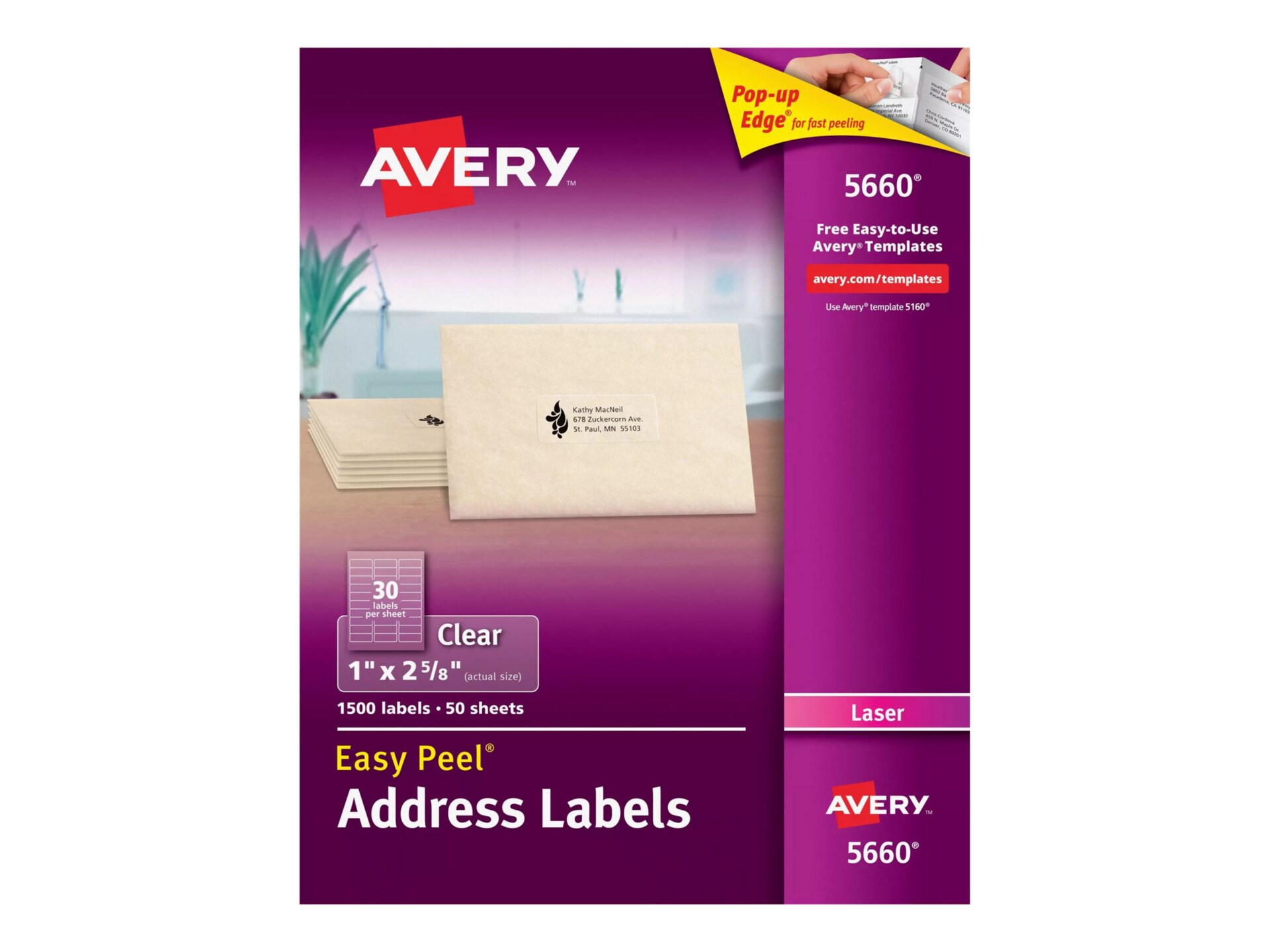 AVERY LABELS 1"X2-5/8" 1500PK