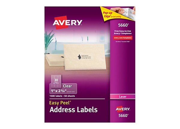 AVERY LABELS 1"X2-5/8" 1500PK