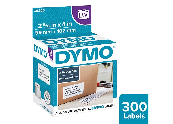 1 Roll of 300-1 Print Up to 6-Line Addresses DYMO Labels for LabelWriter Label Printers, Authentic LW Large Shipping Labels 2-5/16 x 4
