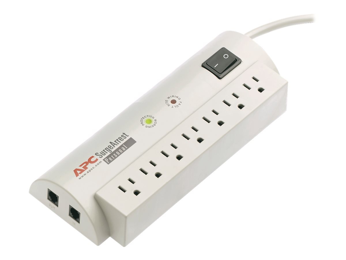 APC by Schneider Electric SurgeArrest Personal 7 Outlet w/Tel 120V