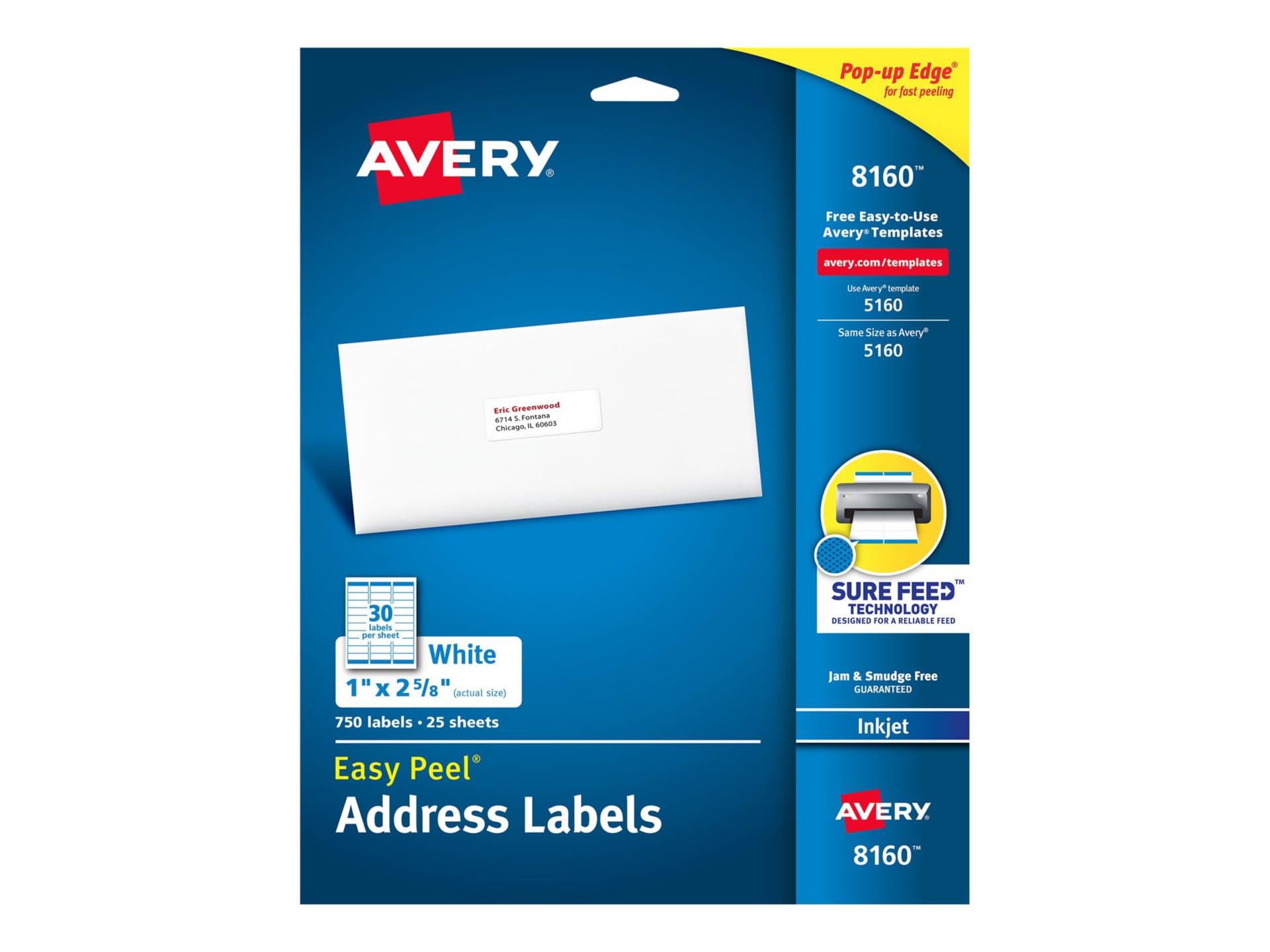 AVERY LABELS 1"X2-5/8" 750PK