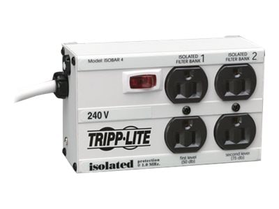 Tripp Lite Isobar Surge Protector Metal 230V 4 Outlet 1.8M Cord 330 Joules