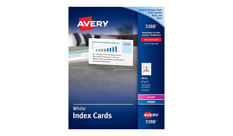 Avery Laser & Ink Jet Index Cards