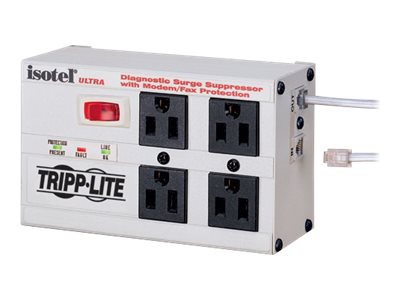 Tripp Lite Isobar Surge Protector Metal RJ11 4 Outlet 6' Cord 3330 Joules - surge protector