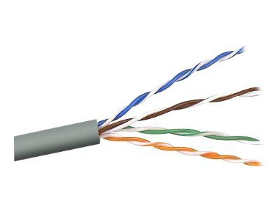Belkin Cat5e/Cat5 1000ft Grey Plenum Solid Bulk Cable, 4PR, 24 AWG, 1000'