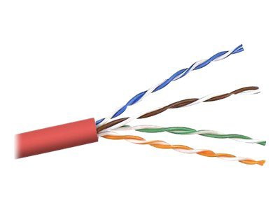 Belkin Cat5e/Cat5 500ft Red Stranded Bulk Cable, PVC, 4PR, 24 AWG, 500'