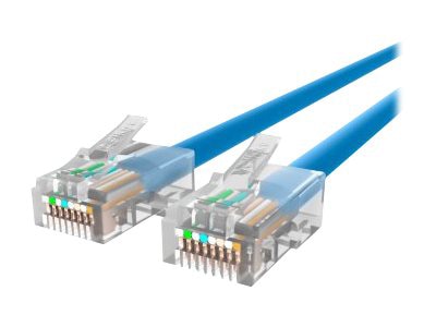 Belkin Cat5e/Cat5 3ft Blue Ethernet Patch Cable, No Boot, PVC, UTP, 24 AWG, RJ45, M/M, 350MHz, 3'