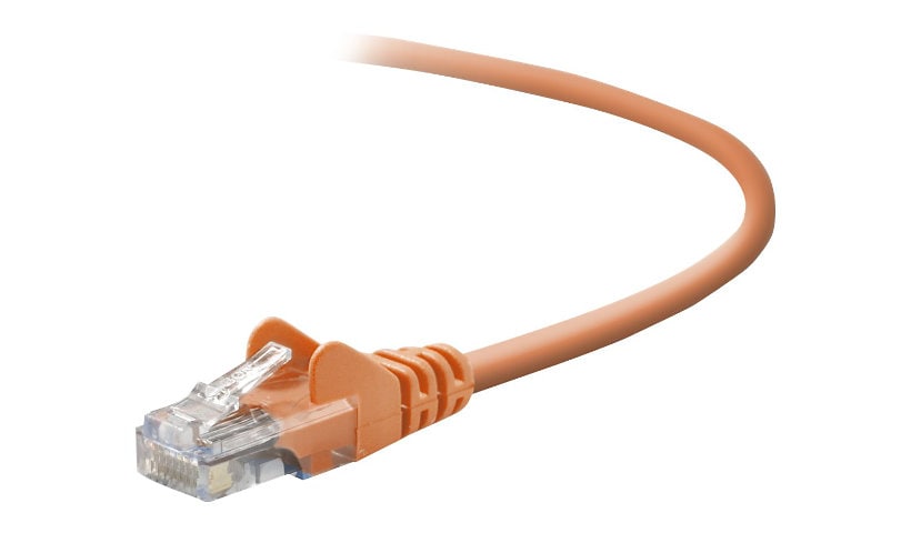 Belkin Cat5e/Cat5 3ft Orange Snagless Ethernet Patch Cable, PVC, UTP, 24 AWG, RJ45, M/M, 350MHz, 3'