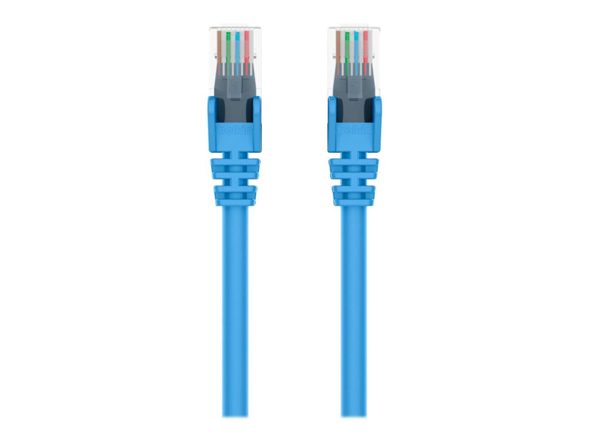 Belkin Cat5e/Cat5 3ft Blue Snagless Ethernet Patch Cable, PVC, UTP, 24 AWG, RJ45, M/M, 350MHz, 3'