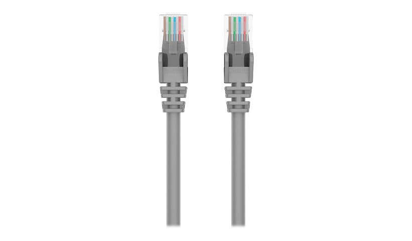 Belkin Cat5e/Cat5 3ft Grey Snagless Ethernet Patch Cable, PVC, UTP, 24 AWG, RJ45, M/M, 350MHz, 3'