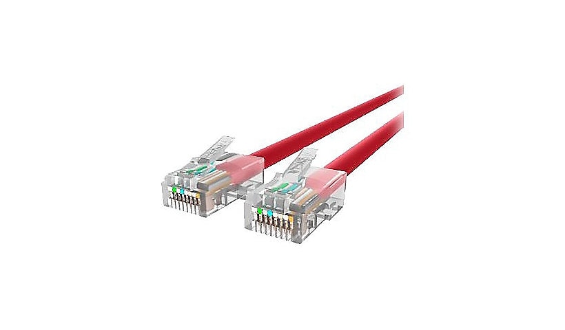 Belkin Cat5e/Cat5 7ft Red Ethernet Patch Cable, No Boot, PVC, UTP, 24 AWG, RJ45, M/M, 350MHz, 7'