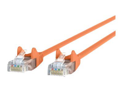 Belkin Cat5e/Cat5 7ft Orange Snagless Ethernet Patch Cable, PVC, UTP, 24 AWG, RJ45, M/M, 350MHz, 7'